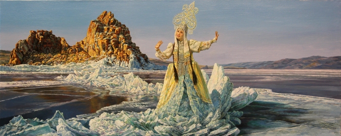 Painting for sale online - January. First ice