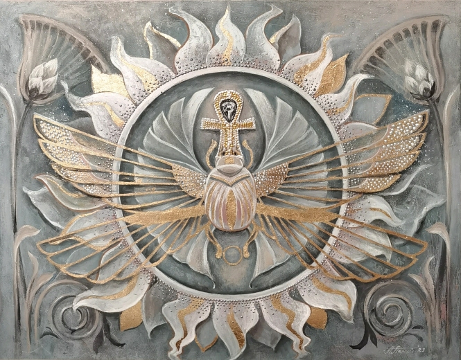 Painting for sale online - Scarab. FOLLOWING THE SUN.