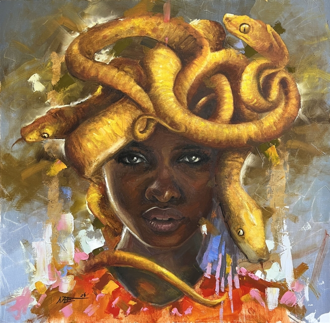 Painting for sale online - Yellow python