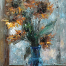 Painting for sale online - Sunflowers on the winter veranda