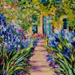 Painting for sale online - Provence. Irises in bloom.