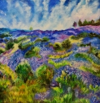 Painting for sale online - Provence. Lavender wastelands