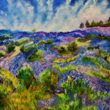 Painting for sale online - Provence. Lavender wastelands
