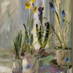 Painting for sale online - Spring on the window. 