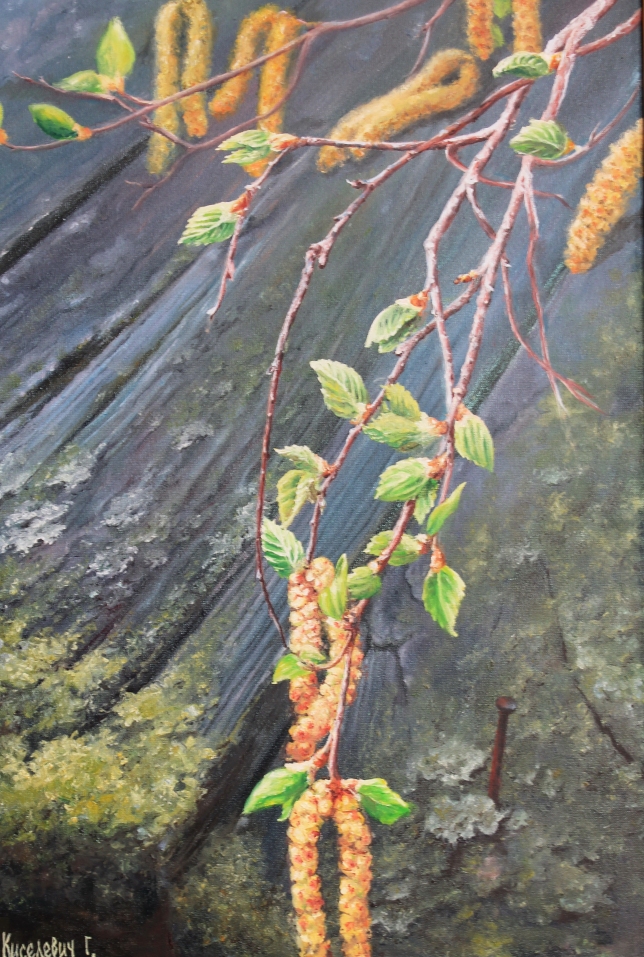 Painting for sale online - Birch catkins