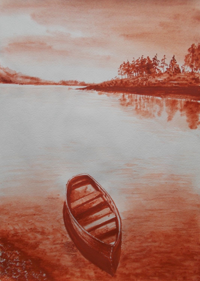 Painting for sale online - Landscape with a Boat 2