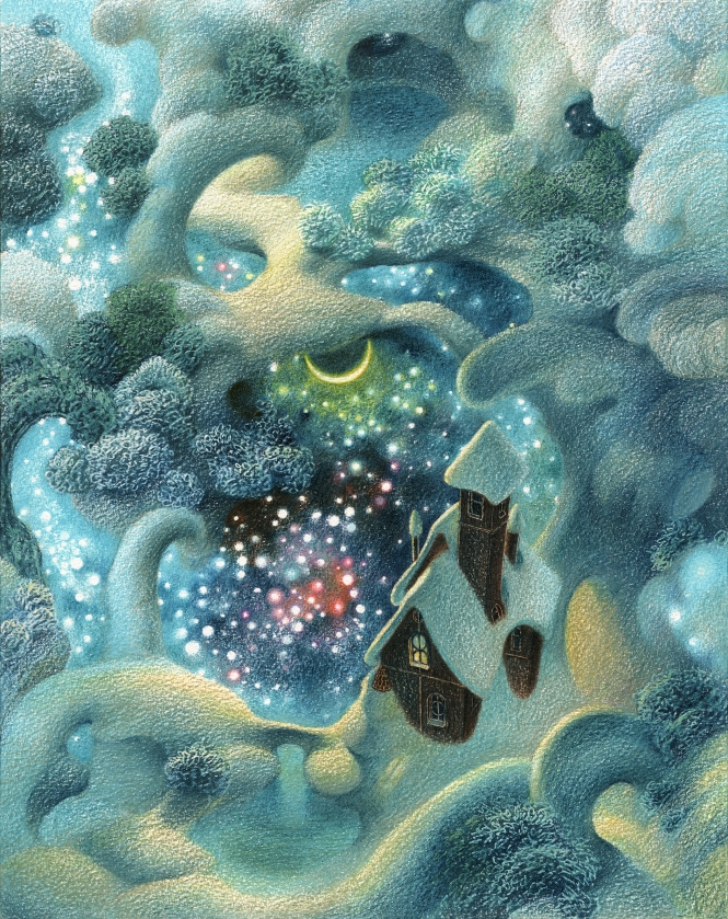 Painting for sale online -  THE HOUSE OF WANDERING DOVE. WINTER