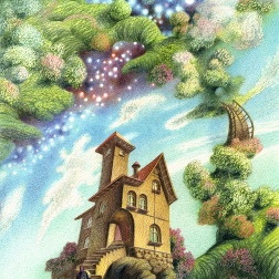 Painting for sale online - THE HOUSE OF WANDERING DOVE. SPRINGTIME