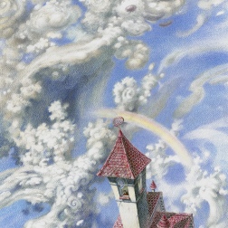 Painting for sale online - THE HOUSE OF WANDERING DOVE. IN CLOUDSLAND
