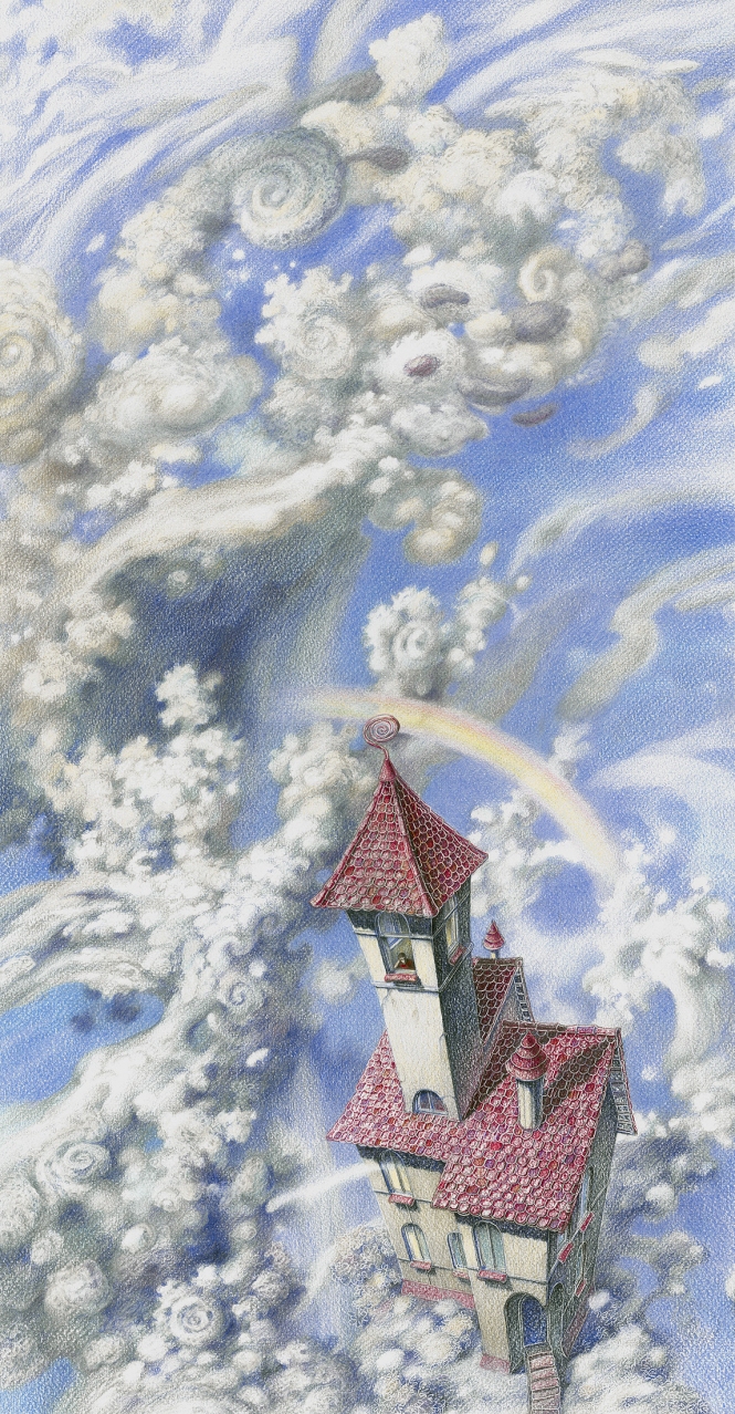 Painting for sale online -  THE HOUSE OF WANDERING DOVE. IN CLOUDSLAND