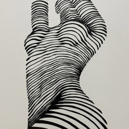 Painting for sale online - Line Art Girl