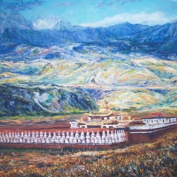 Painting for sale online - Monastery in Tibet