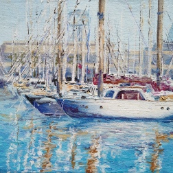 Painting for sale online - Boats in the port