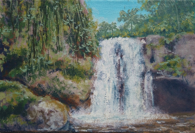 Painting for sale online - Waterfall in Bali