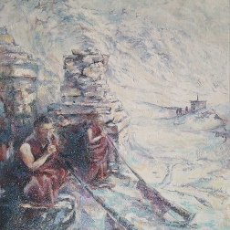 Painting for sale online - Tibetan monks