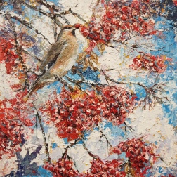 Painting for sale online - Berries and birds