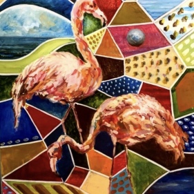 Painting for sale online - Flamingo
