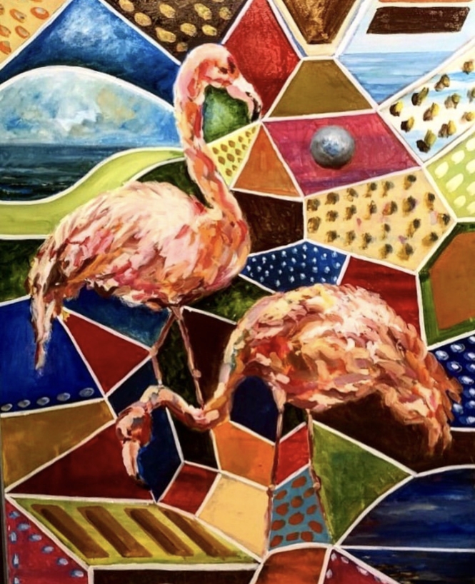 Painting for sale online - Flamingo