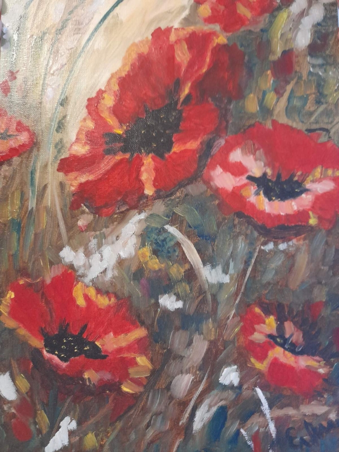 Painting for sale online - Red poppies