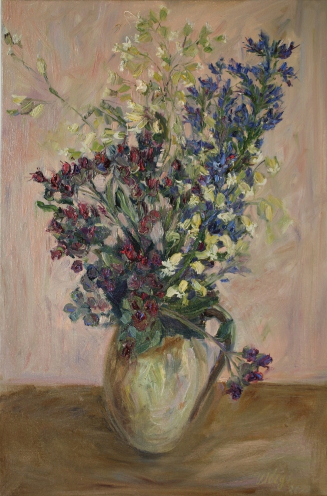 Painting for sale online - Summer bouquet of mixed herbs