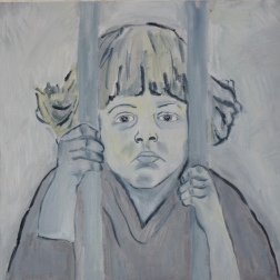 Painting for sale online - Girl behind bars