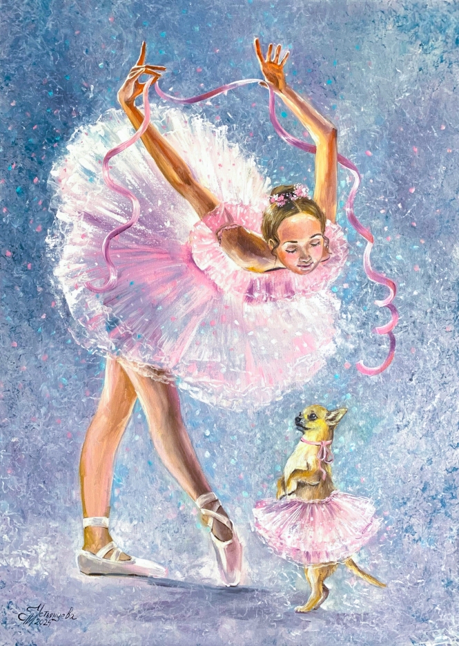 Painting for sale online - Dancing with a ribbon
