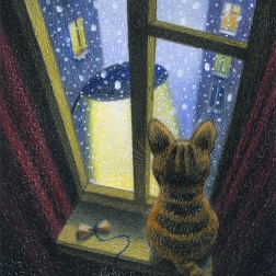 Painting for sale online - CAT & SNOW