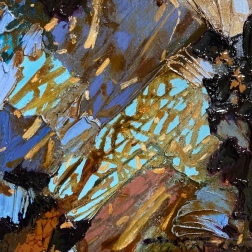 Painting for sale online - Gold earrings with tourmalines 