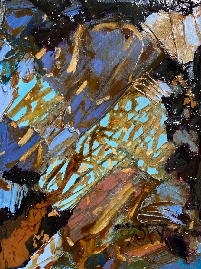 Painting for sale online - Gold earrings with tourmalines