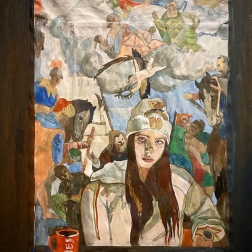 Painting for sale online - Self-portrait against a Veronese background