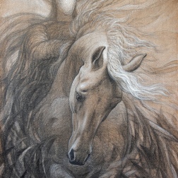Painting for sale online - WHITE HORSE AND HIS MASTER