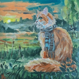 Painting for sale online - Cat