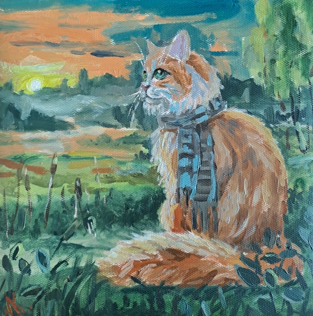 Painting for sale online - Cat