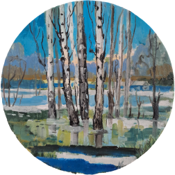 Painting for sale online - Birch trees