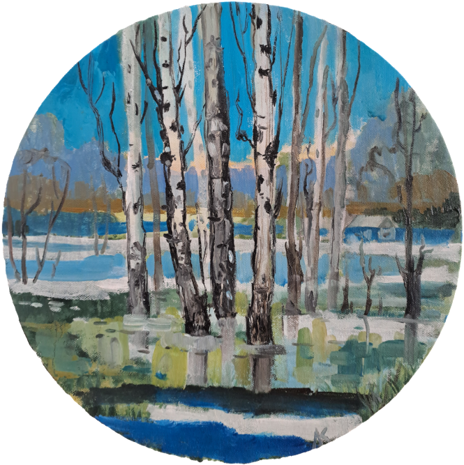Painting for sale online - Birch trees