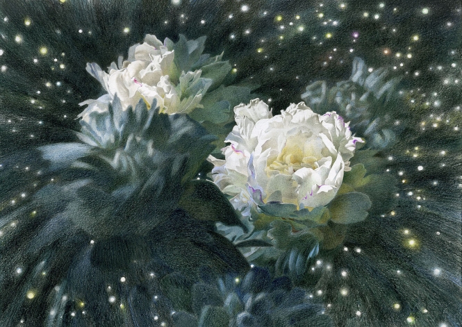 Painting for sale online - THE CONSTELLATION OF WHITE PEONIES