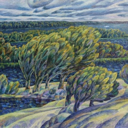 Painting for sale online - Windy day on the Volga islands