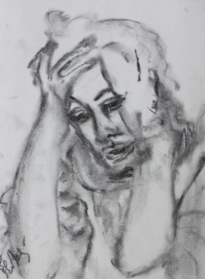 Painting for sale online - Woman in grief
