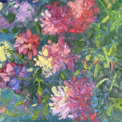 Painting for sale online - Peonies in the garden