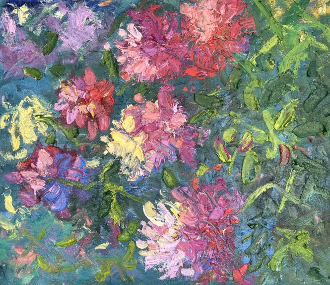 Painting for sale online - Peonies in the garden