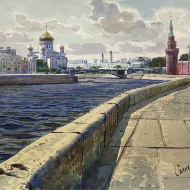 Painting for sale online - Moscow. Embankment