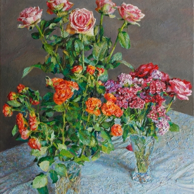 Painting for sale online - Flowers on the table