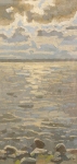 Painting for sale online - Lake at sunset