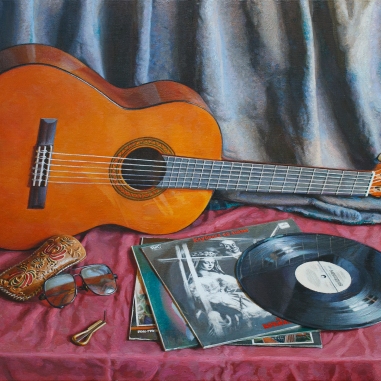 Painting for sale online - Still life with a guitar