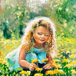 Painting for sale online - Girl in a clearing