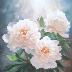 Painting for sale online - White peonies
