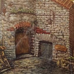 Painting for sale online - Old courtyard