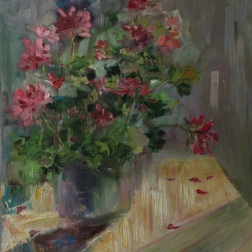 Painting for sale online - Sunny day. Geranium.