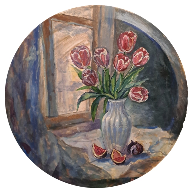 Painting for sale online - Tulips and figs
