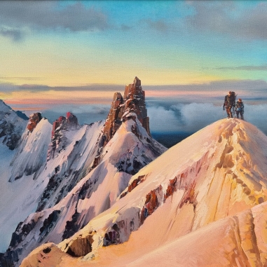 Painting for sale online - Rock climbers. Ascent